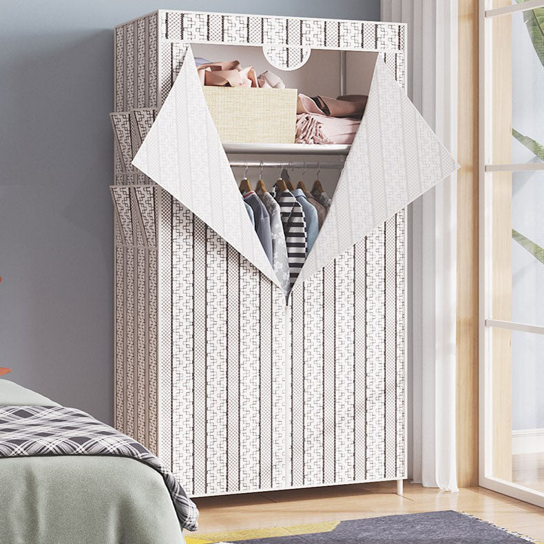 Metal Frame Wardrobe Armoire Contemporary Style Wardrobe Cabinet for Bedroom