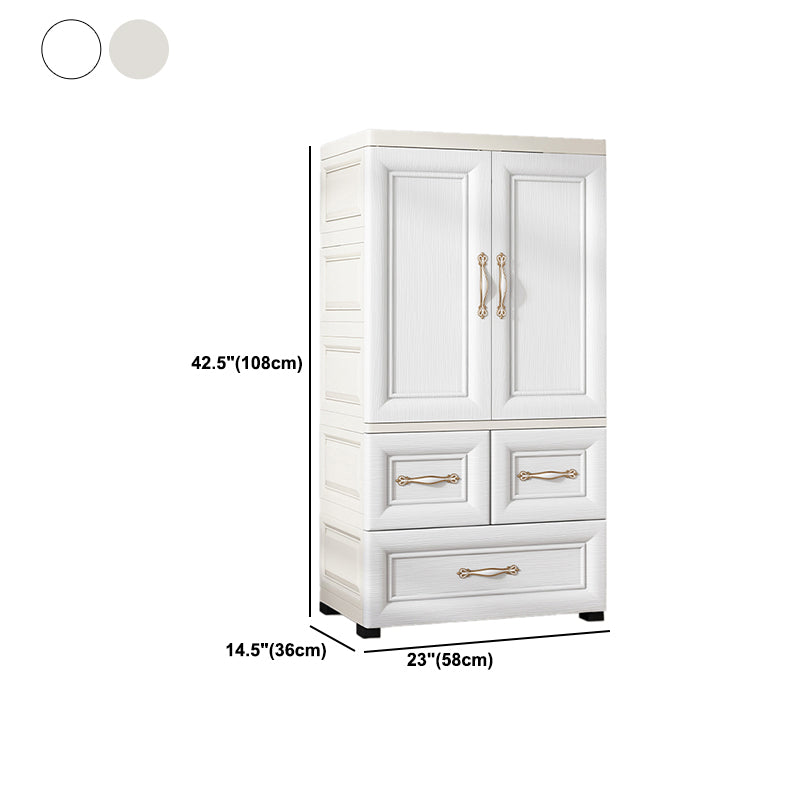 Plastic Storage Cabinet for Bedroom Modern Hinged Door Cabinet