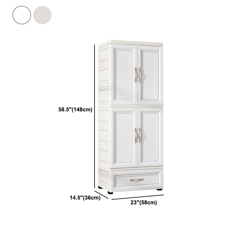 Plastic Storage Cabinet for Bedroom Modern Hinged Door Cabinet