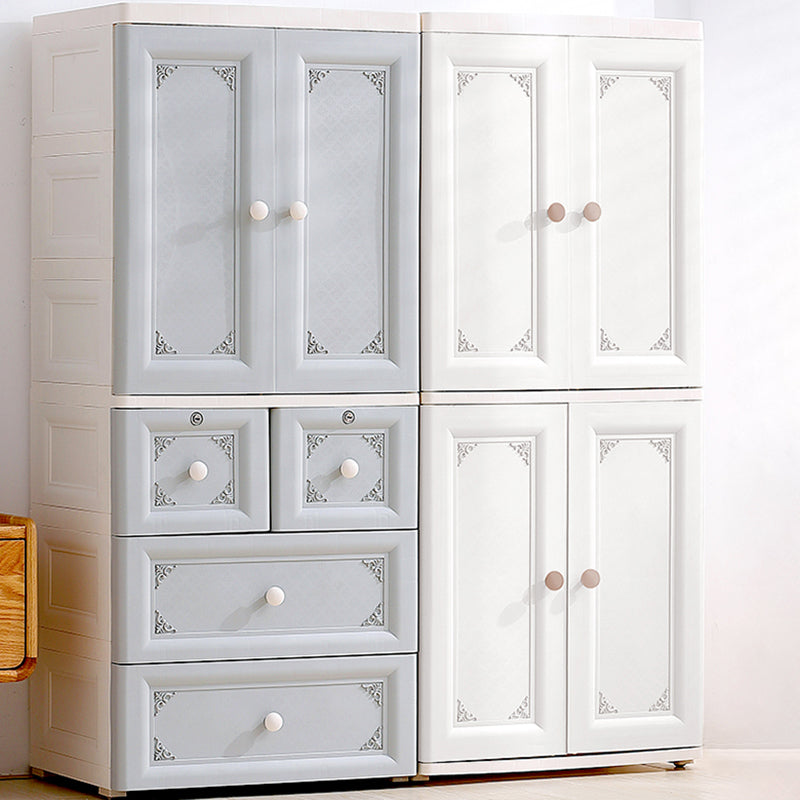 Contemporary Style Wardrobe Plastic Bedroom Wardrobe Closet With Lock