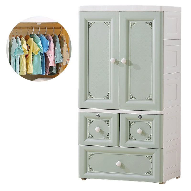 Contemporary Style Wardrobe Plastic Bedroom Wardrobe Closet With Lock