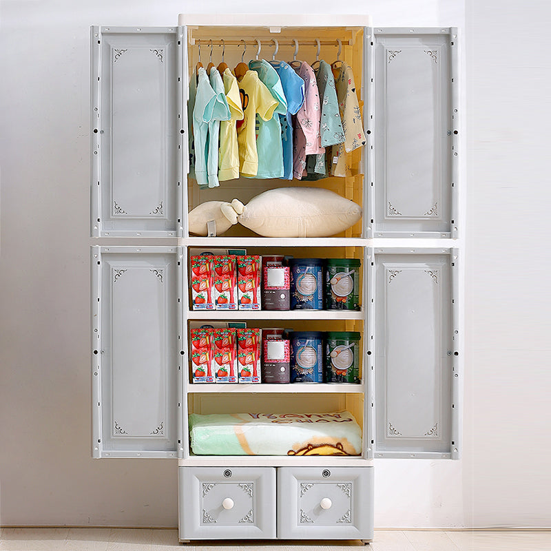 Contemporary Style Wardrobe Plastic Bedroom Wardrobe Closet With Lock