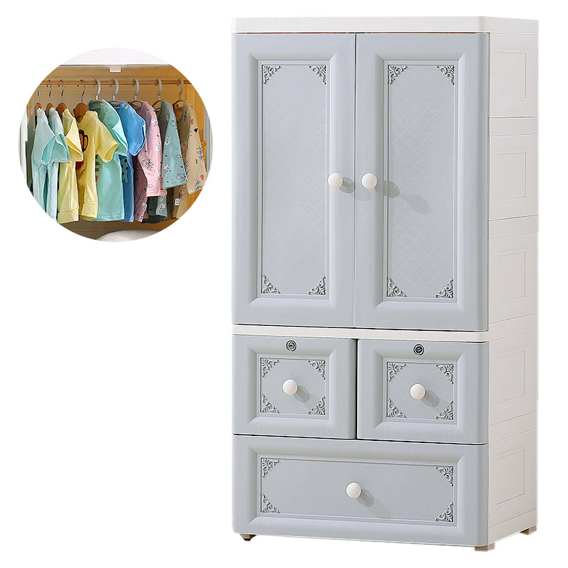 Contemporary Style Wardrobe Plastic Bedroom Wardrobe Closet With Lock