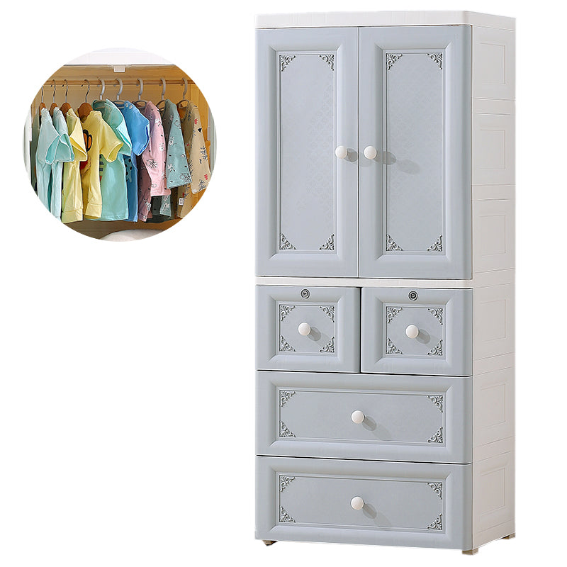 Contemporary Style Wardrobe Plastic Bedroom Wardrobe Closet With Lock