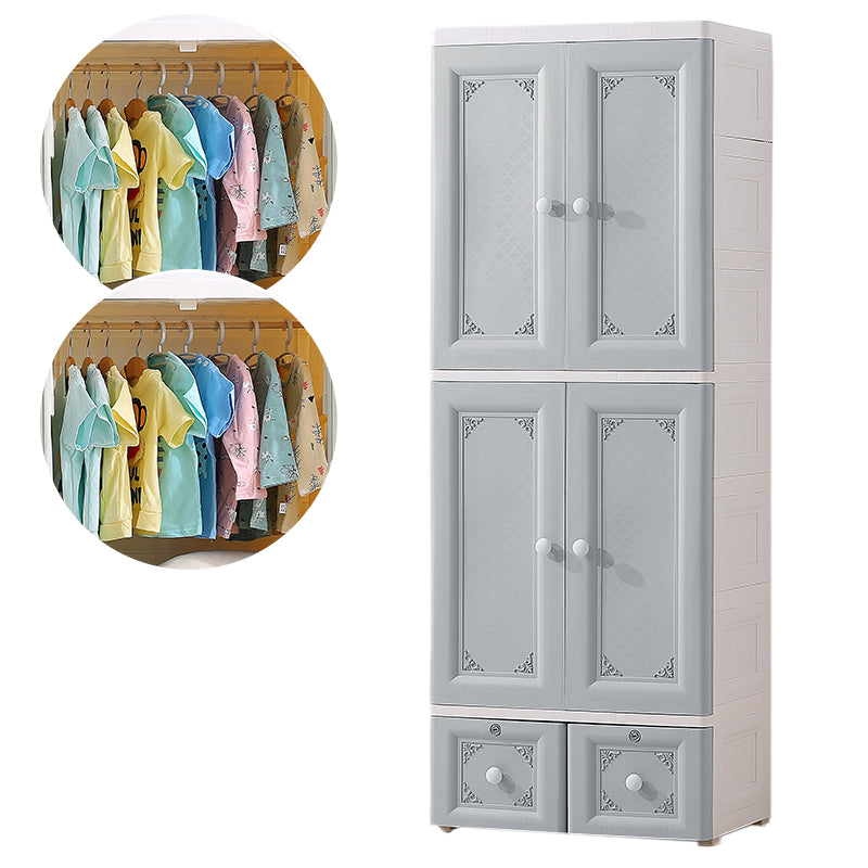 Contemporary Style Wardrobe Plastic Bedroom Wardrobe Closet With Lock