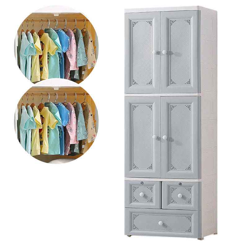 Contemporary Style Wardrobe Plastic Bedroom Wardrobe Closet With Lock