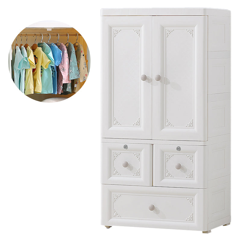 Contemporary Style Wardrobe Plastic Bedroom Wardrobe Closet With Lock
