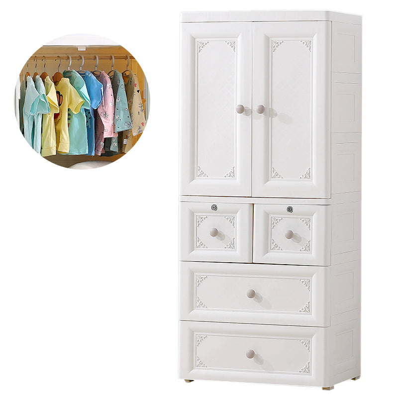 Contemporary Style Wardrobe Plastic Bedroom Wardrobe Closet With Lock