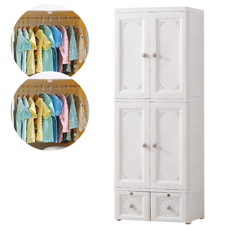 Contemporary Style Wardrobe Plastic Bedroom Wardrobe Closet With Lock