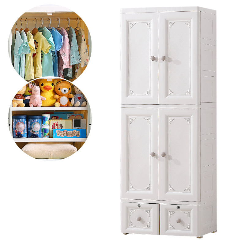 Contemporary Style Wardrobe Plastic Bedroom Wardrobe Closet With Lock