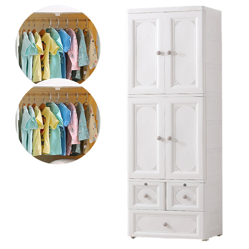 Contemporary Style Wardrobe Plastic Bedroom Wardrobe Closet With Lock