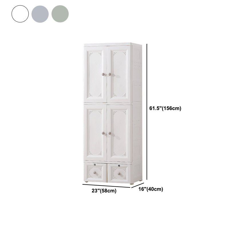 Contemporary Style Wardrobe Plastic Bedroom Wardrobe Closet With Lock