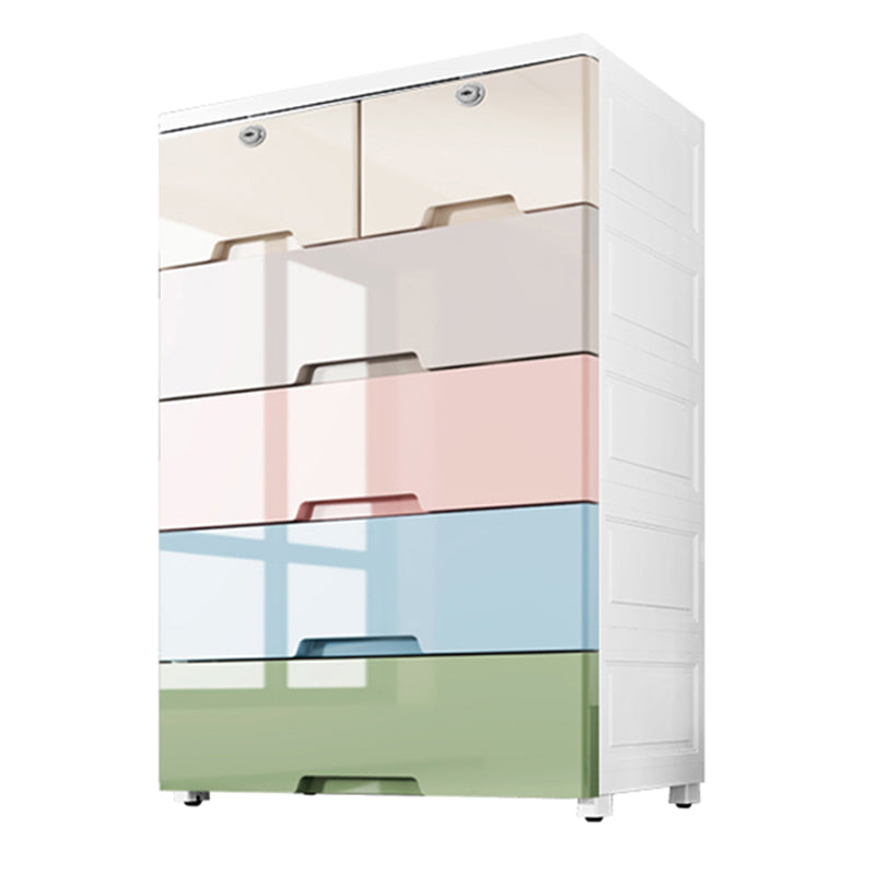 Contemporary Style Wardrobe Plastic Bedroom Wardrobe Closet With 6-Drawer