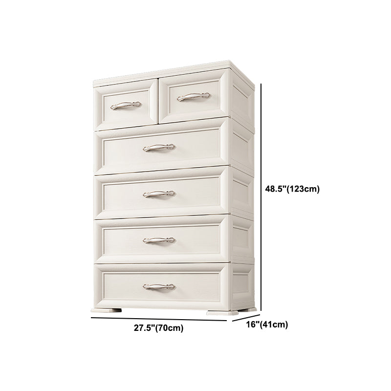 Contemporary Style Wardrobe Plastic Bedroom Wardrobe Closet With 6-Drawer