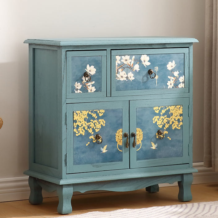 Traditional Style Combo Dresser Bedroom Solid Wood Storage Chest with Drawers and Doors
