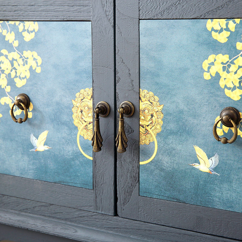 Traditional Style Combo Dresser Bedroom Solid Wood Storage Chest with Drawers and Doors