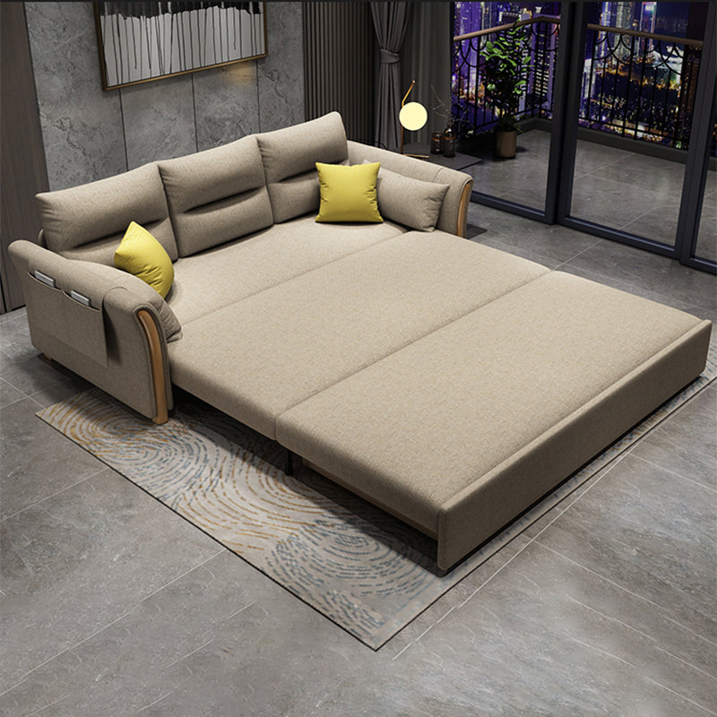 Convertible Contemporary Flared Arm Cotton Blend Bed Sofa Couch