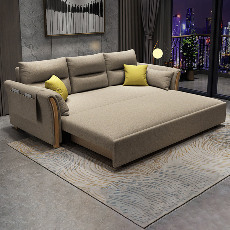 Convertible Contemporary Flared Arm Cotton Blend Bed Sofa Couch