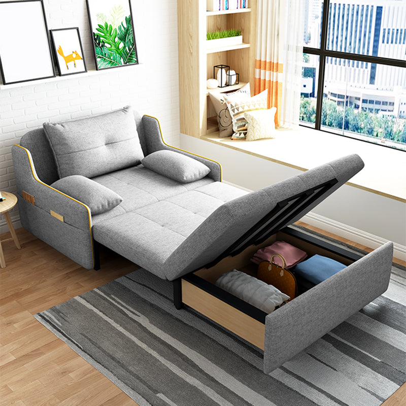 Convertible Contemporary Cotton Blend Bed Sofa Couch in Gray