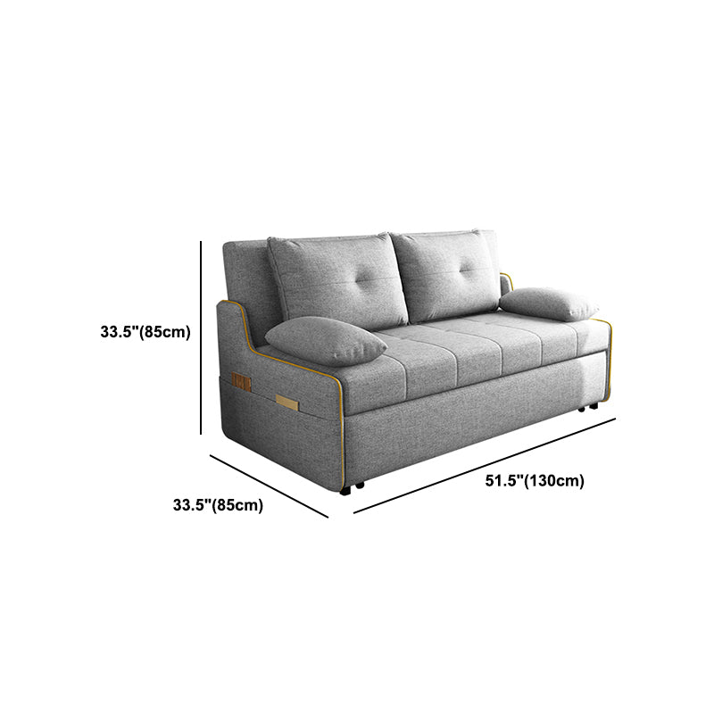 Convertible Contemporary Cotton Blend Bed Sofa Couch in Gray
