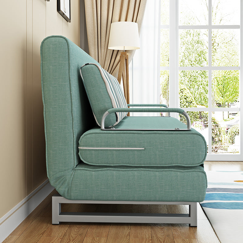 Contemporary Convertible Armless Bed Sofa Couch with Pillows