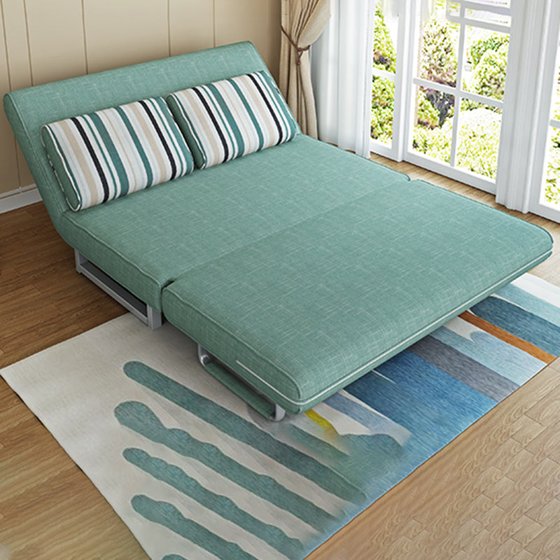 Contemporary Convertible Armless Bed Sofa Couch with Pillows