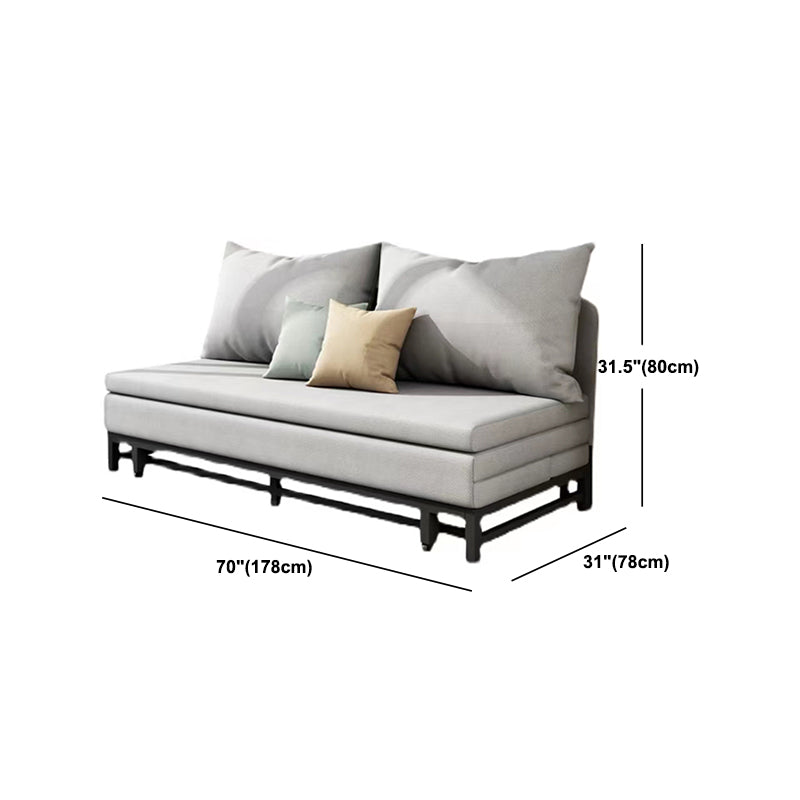 30.70" W x31.49" H Linen Armless Sofa Contemporary Convertible Sofa Bed