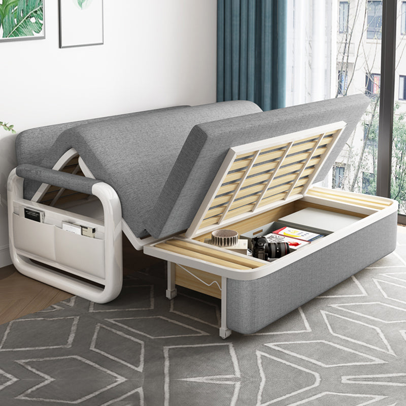 Cotton Blend Slipcovered Convertible Contemporary Bed Sofa Couch