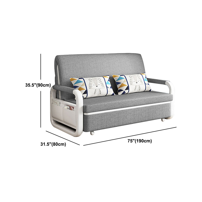 Cotton Blend Slipcovered Convertible Contemporary Bed Sofa Couch