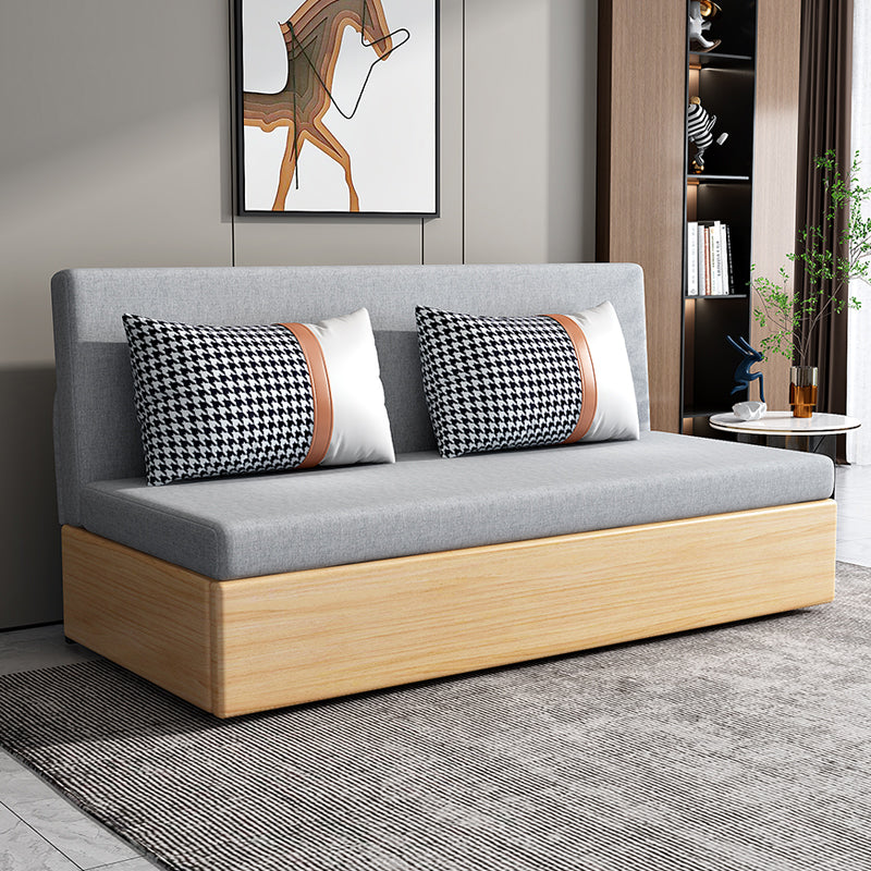 Cotton Blend Contemporary Convertible Bed Sofa Couch with Pillows