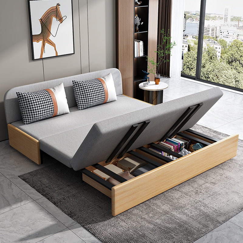 Cotton Blend Contemporary Convertible Bed Sofa Couch with Pillows