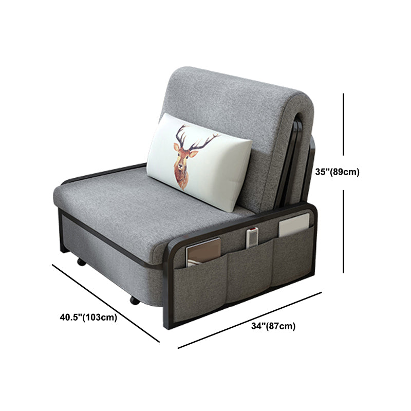 Convertible Contemporary Armless Bed Sofa Couch with Pillows
