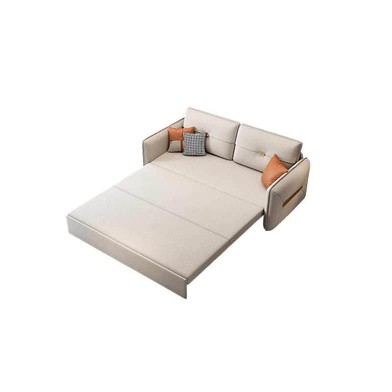 Contemporary Square Arm Faux Leather Stain Resistant Bed Settee