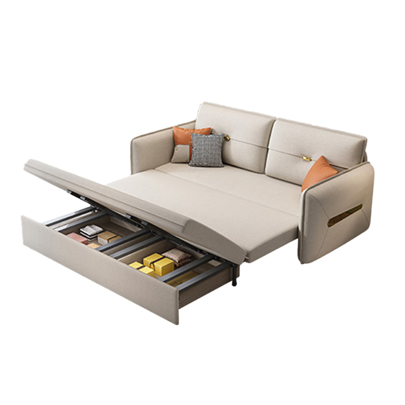 Contemporary Square Arm Faux Leather Stain Resistant Bed Settee