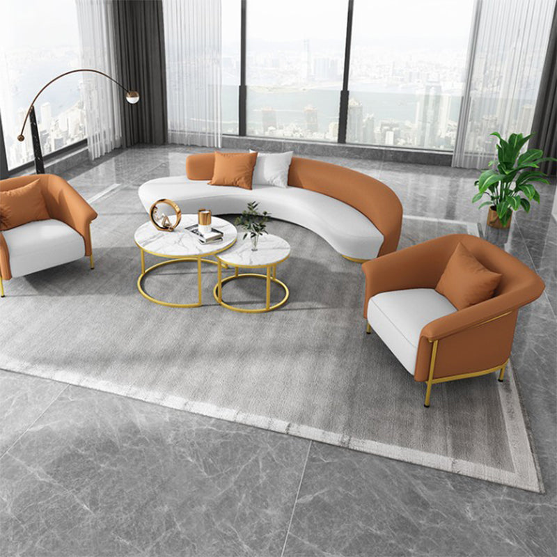 Contemporary Curved Sofa Armless Sofa for Living Room, Apartment