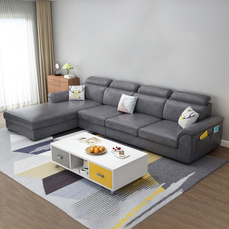 Nordic Style Sofa Bed Solid Wood Frame Multicolor Option with Pocket Storage Sofa