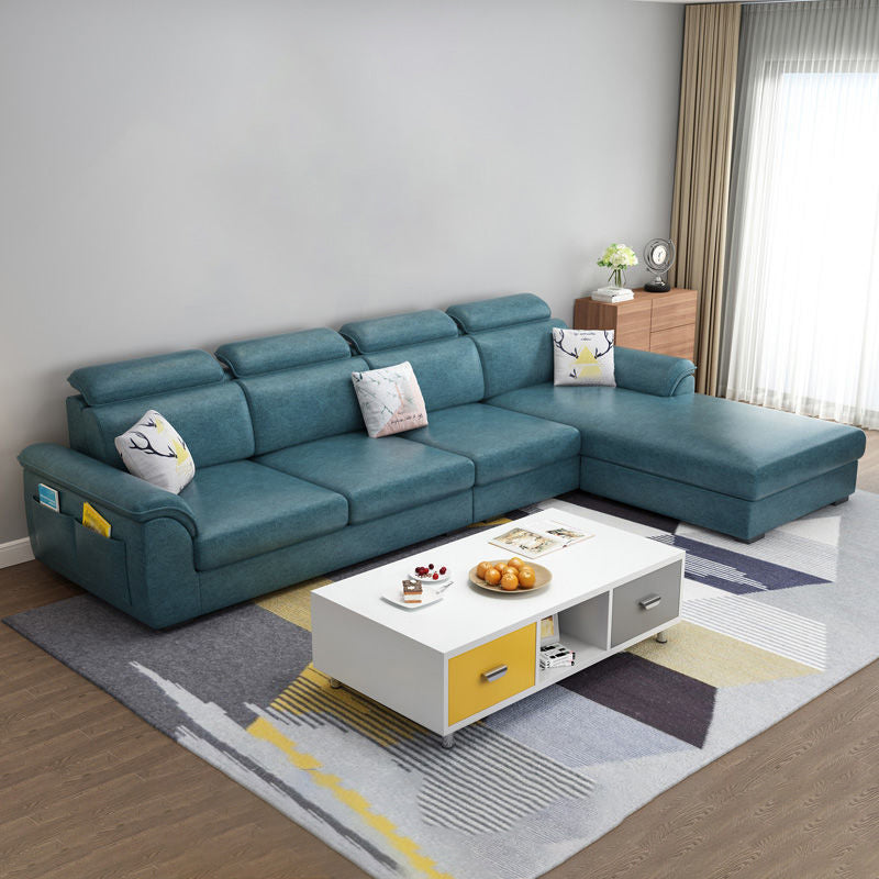 Nordic Style Sofa Bed Solid Wood Frame Multicolor Option with Pocket Storage Sofa