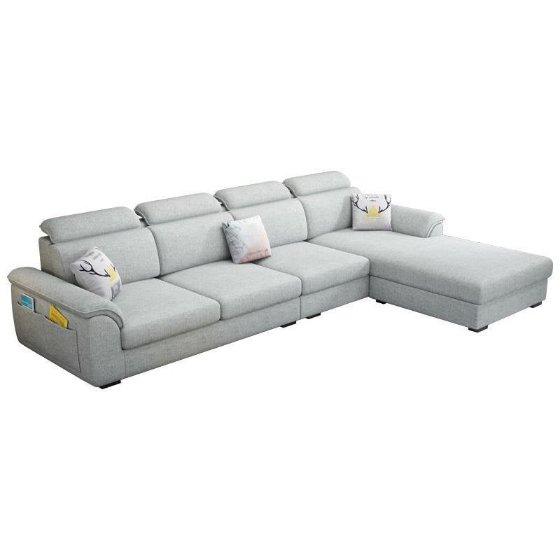 Nordic Style Sofa Bed Solid Wood Frame Multicolor Option with Pocket Storage Sofa