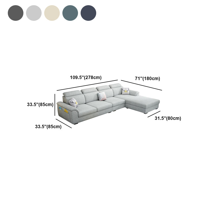Nordic Style Sofa Bed Solid Wood Frame Multicolor Option with Pocket Storage Sofa