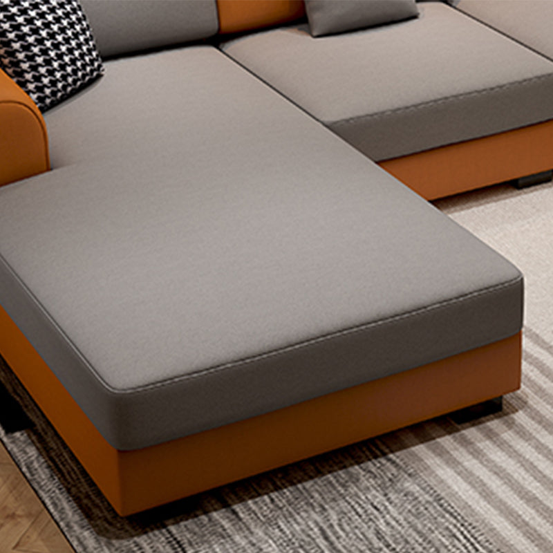 35.4"H Modern Faux Leather Flared Arm Sofa & Chaise for Living Room
