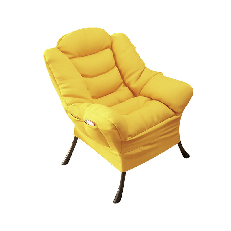 Solid Color Leather and Cotton Blend Accent Chair Set with Storage