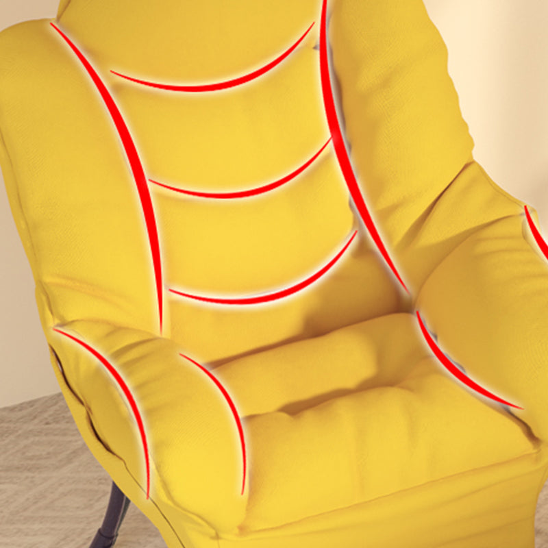 Solid Color Leather and Cotton Blend Accent Chair Set with Storage