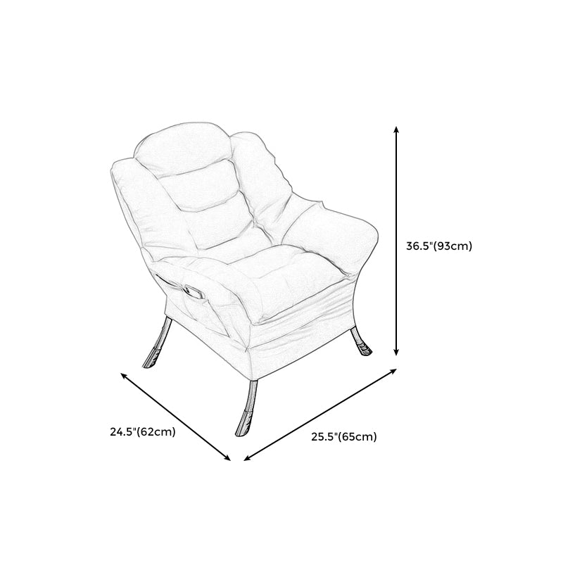 Solid Color Leather and Cotton Blend Accent Chair Set with Storage