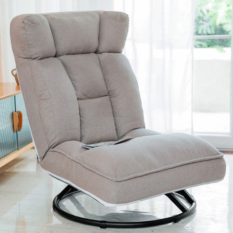 Linen Blend Sewn Pillow Back Chair for Apartment 21.65" Long