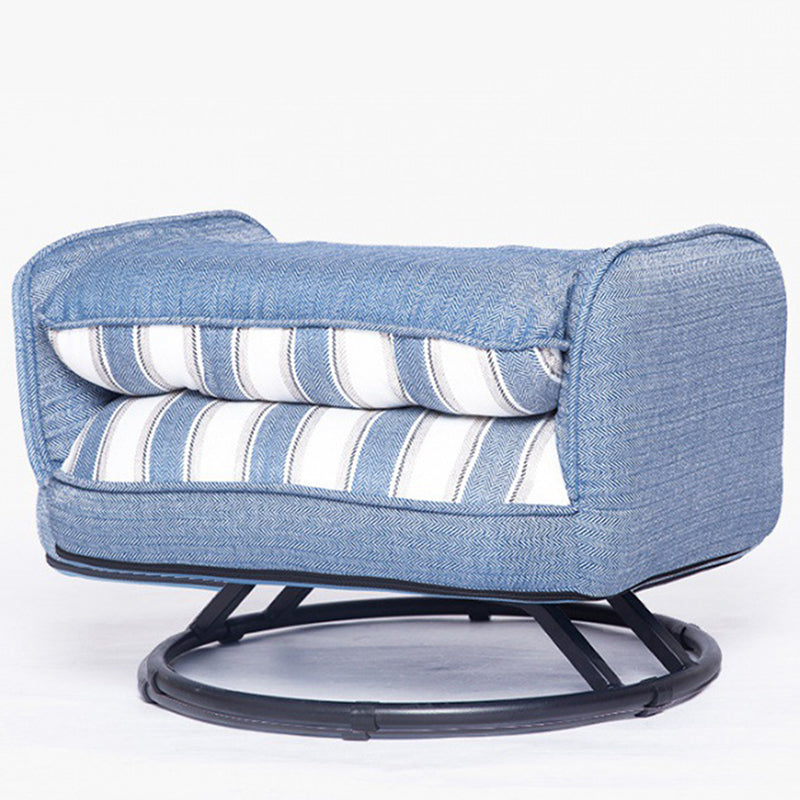 Linen Blend Sewn Pillow Back Chair for Apartment 21.65" Long