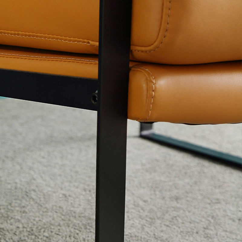 Microfiber and Genuine Leather Genuine Leather Sled Accent Chairs