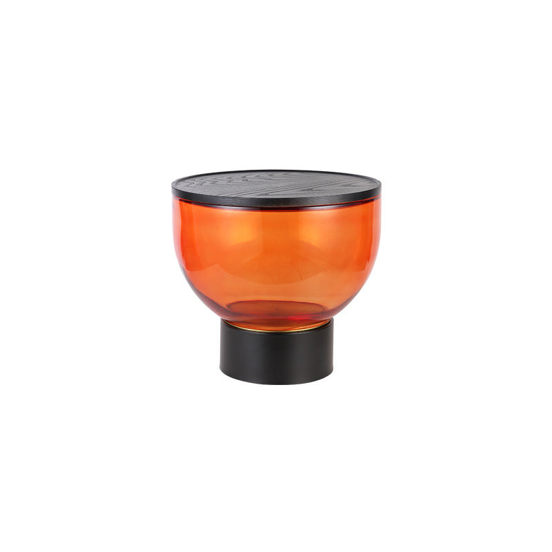 Contemporary Round Glass Coffee Table with Pedestal Base Cocktail Table