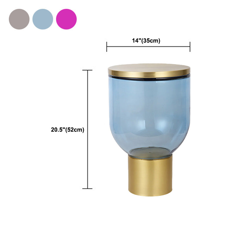 Contemporary Round Glass Coffee Table with Pedestal Base Cocktail Table