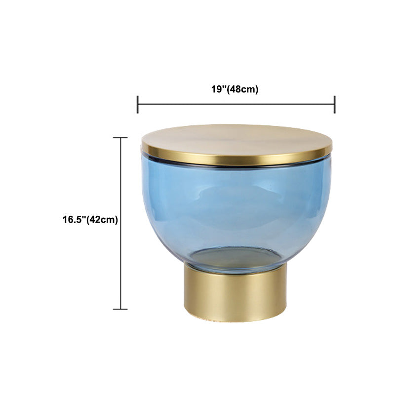 Contemporary Round Glass Coffee Table with Pedestal Base Cocktail Table