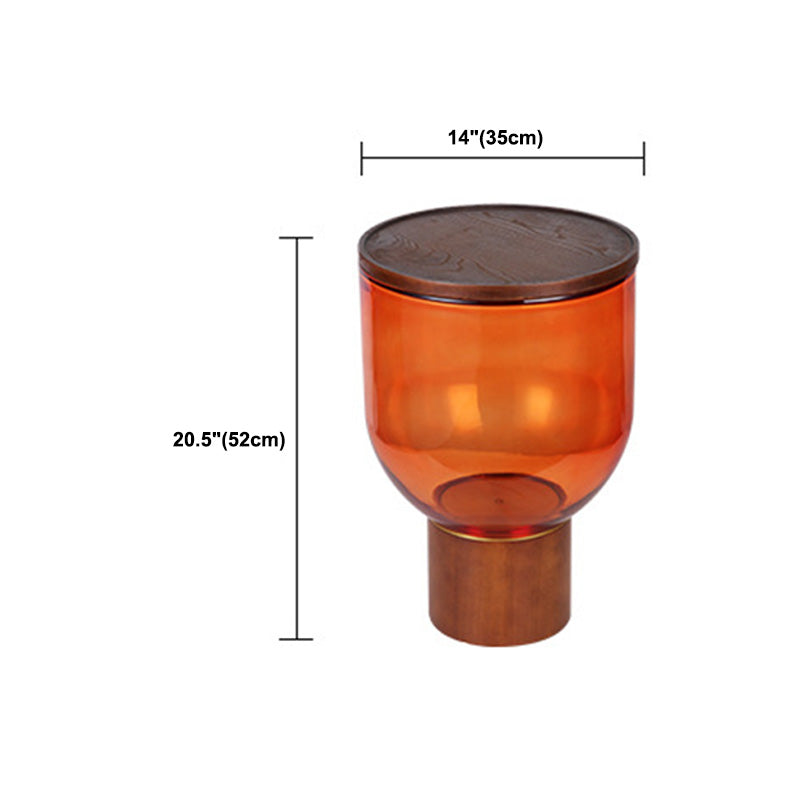 Contemporary Round Glass Coffee Table with Pedestal Base Cocktail Table